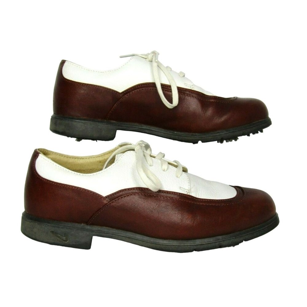 Nike Air Comfort Golf Verdana Last Women's Golf Shoe Brown White Cleats 192091